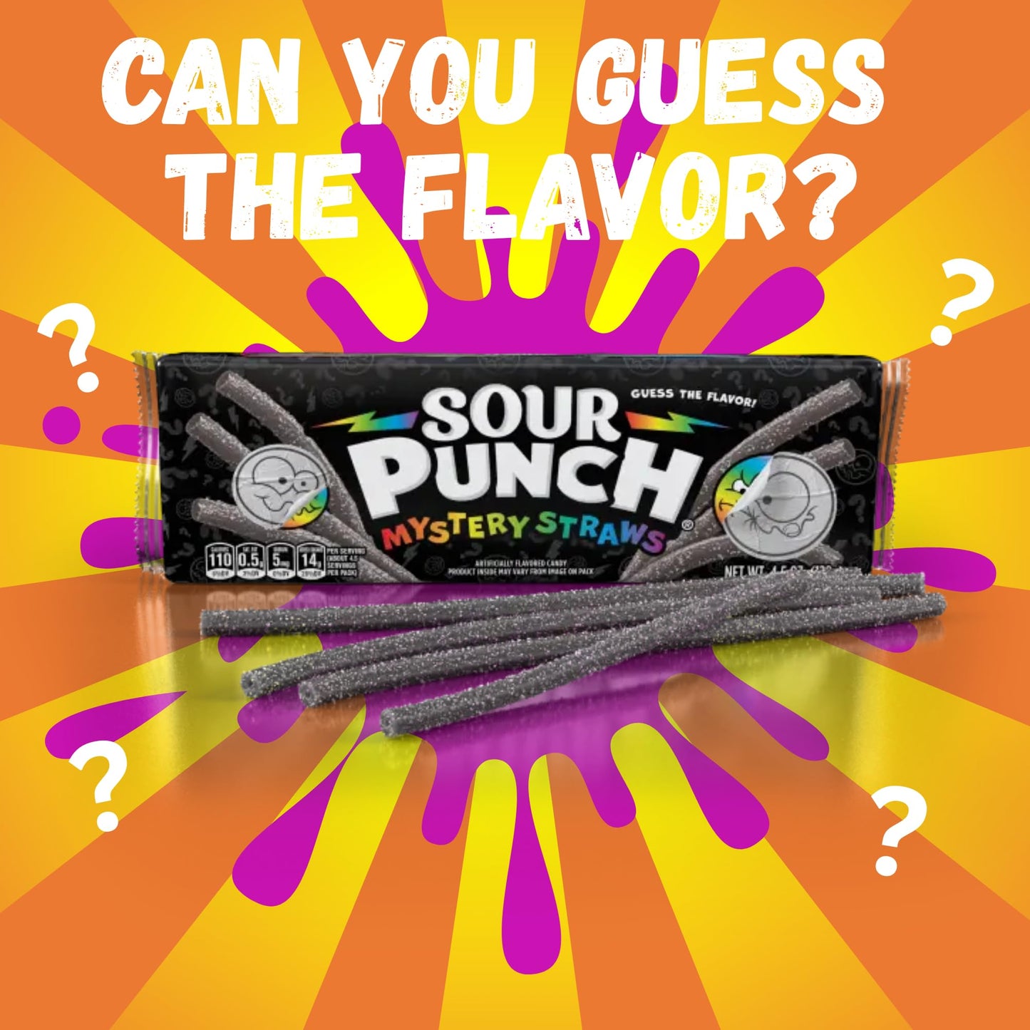 Sunny Bourne Sour Punch Fruity Mystery Straws Bundle - 3 Packs of 4.5 oz Assortment, 9.21 x 3.19 x 1.73 inches
