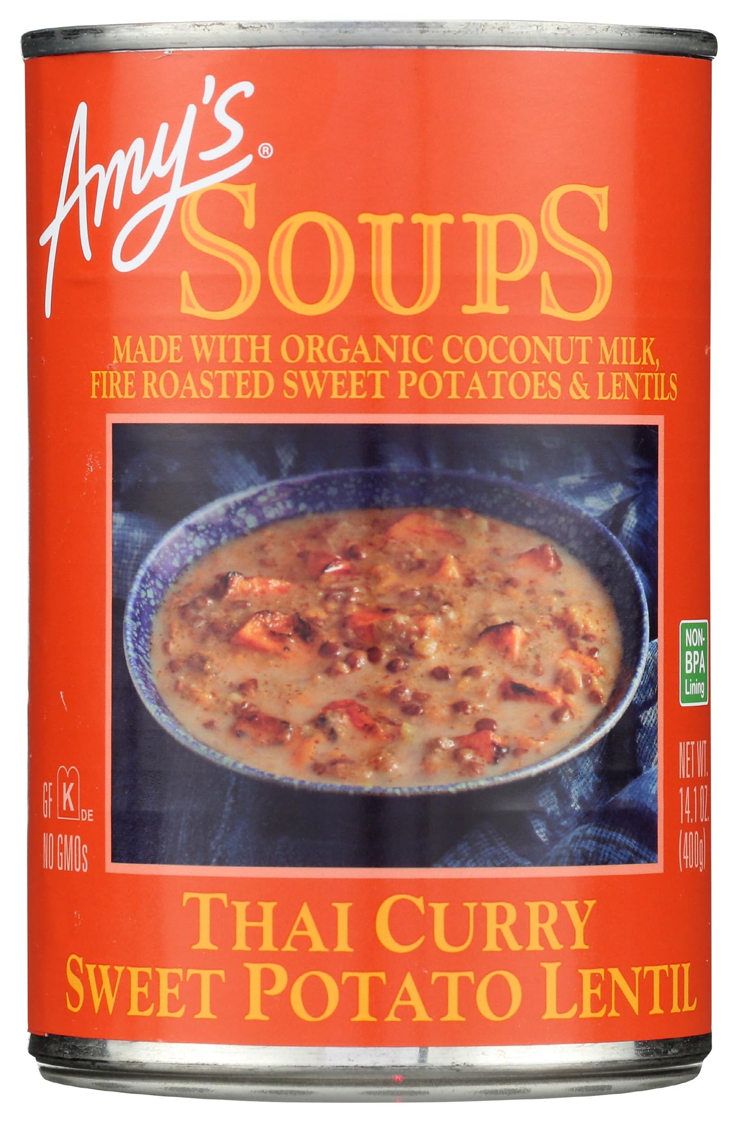 Amys Soup, Thai Curry Sweet Potato Lentil Soup, Vegan, 14.1 oz