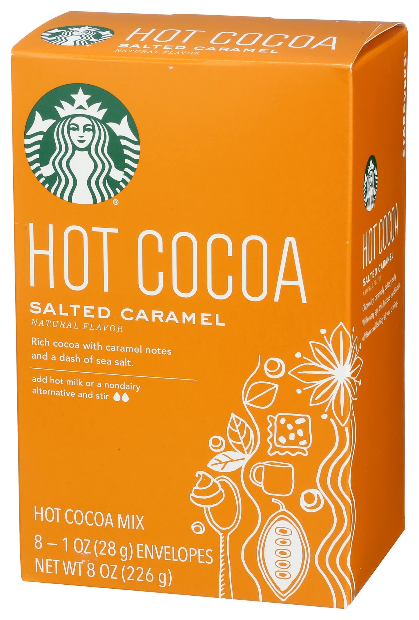 Starbucks Salted Caramel Hot Cocoa Mix Packets, 8 - 1 Ounce Packets Per Box (Pack Of 6 Boxes)