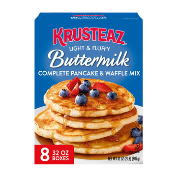 Krusteaz Light and Fluffy Buttermilk Complete Pancake Mix  Waffle and Pancake Mix  Just Add Water  32 oz Box (Pack of 8)
