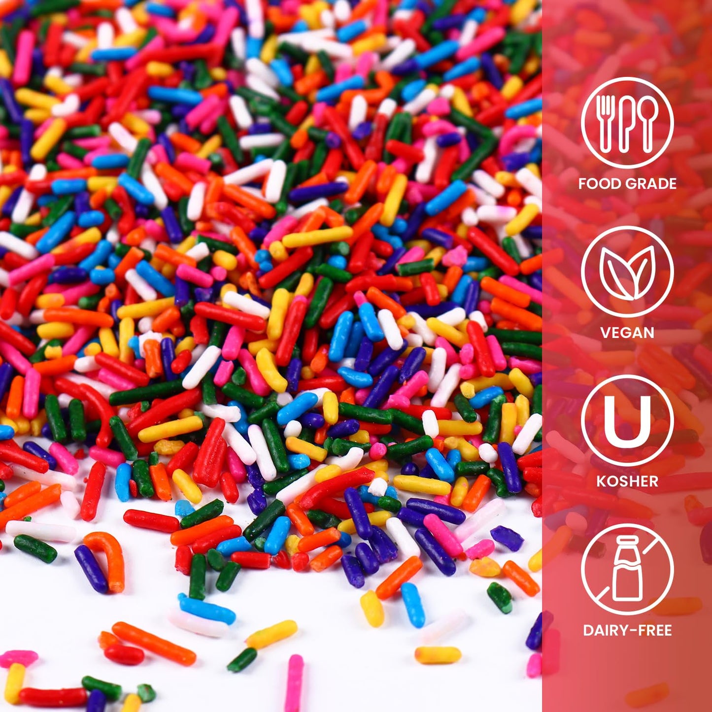 Rainbow Sprinkles, 1.32Lb Bulk Rainbow Jimmies Sprinkles For Cake Decorating, Edible Sprinkles For Cupcake Toppers Ice Cream Coo