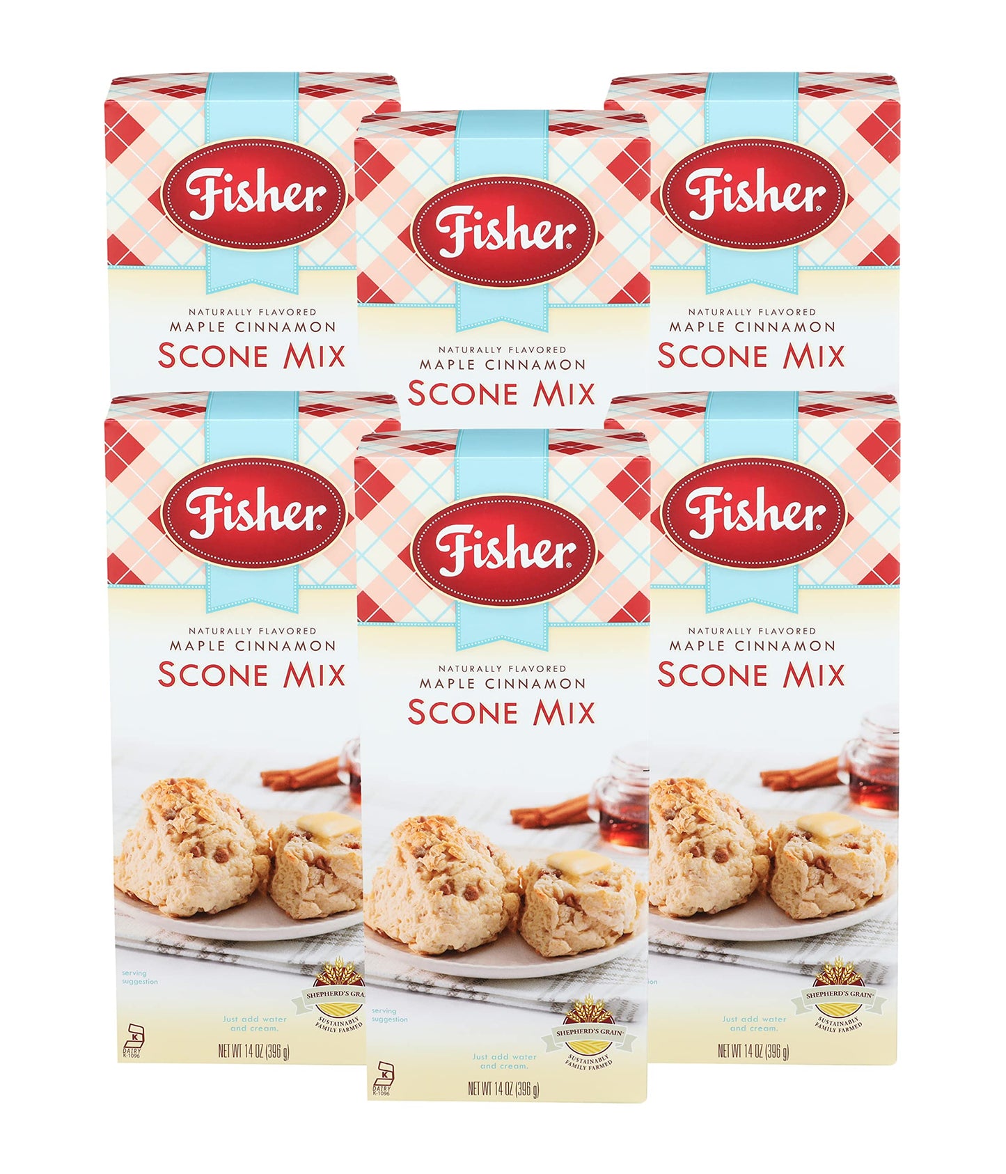 Fisher Scone Mix, Maple Cinnamon, 14 OZ (Pack of 6)