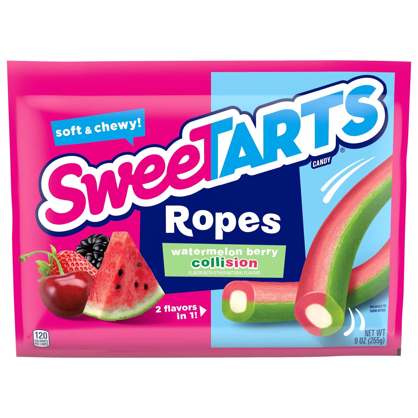 Sweetarts Ropes, Candy, Watermelon Berry Collision, Soft And Chewy, 9 Oz