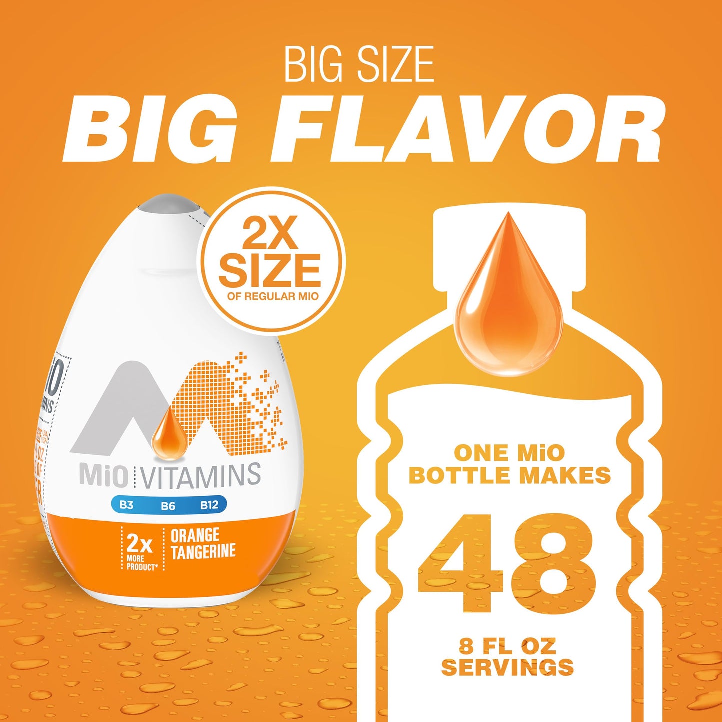 mio Orange Tangerine Flavored with Other Natural Flavor Liquid Water Enhancer, 3.24 fl oz Bottle