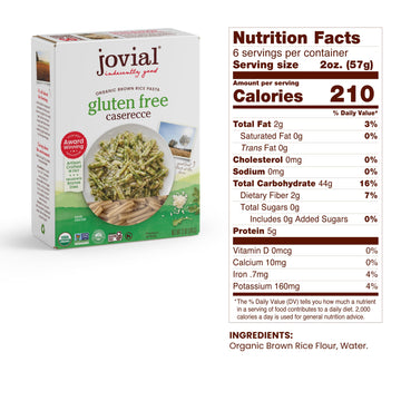 Jovial Whole Grain Brown Rice Pasta Variety Pack (Rigate, Fusilli, Caserecce) - Whole Grain Pasta, Organic Pasta, Gluten Free, Dairy Free, Brown Rice Pasta, Made In Italy - 12 Oz, 3 Pack