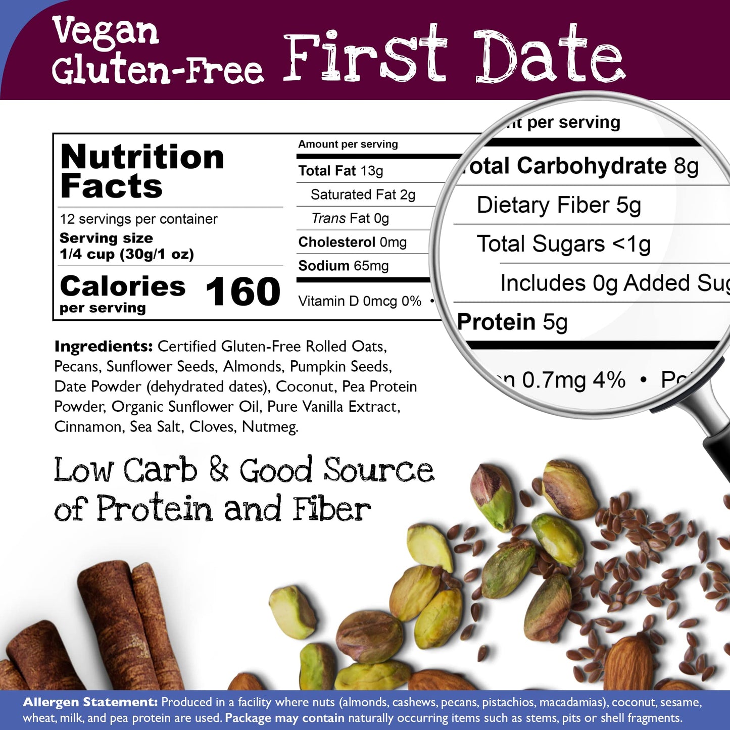 True North Granola - Gluten Free Granola Variety Pack - Maple Vanilla, First Date, & Ginger Lemon Granola, All Natural, Non-Gmo,