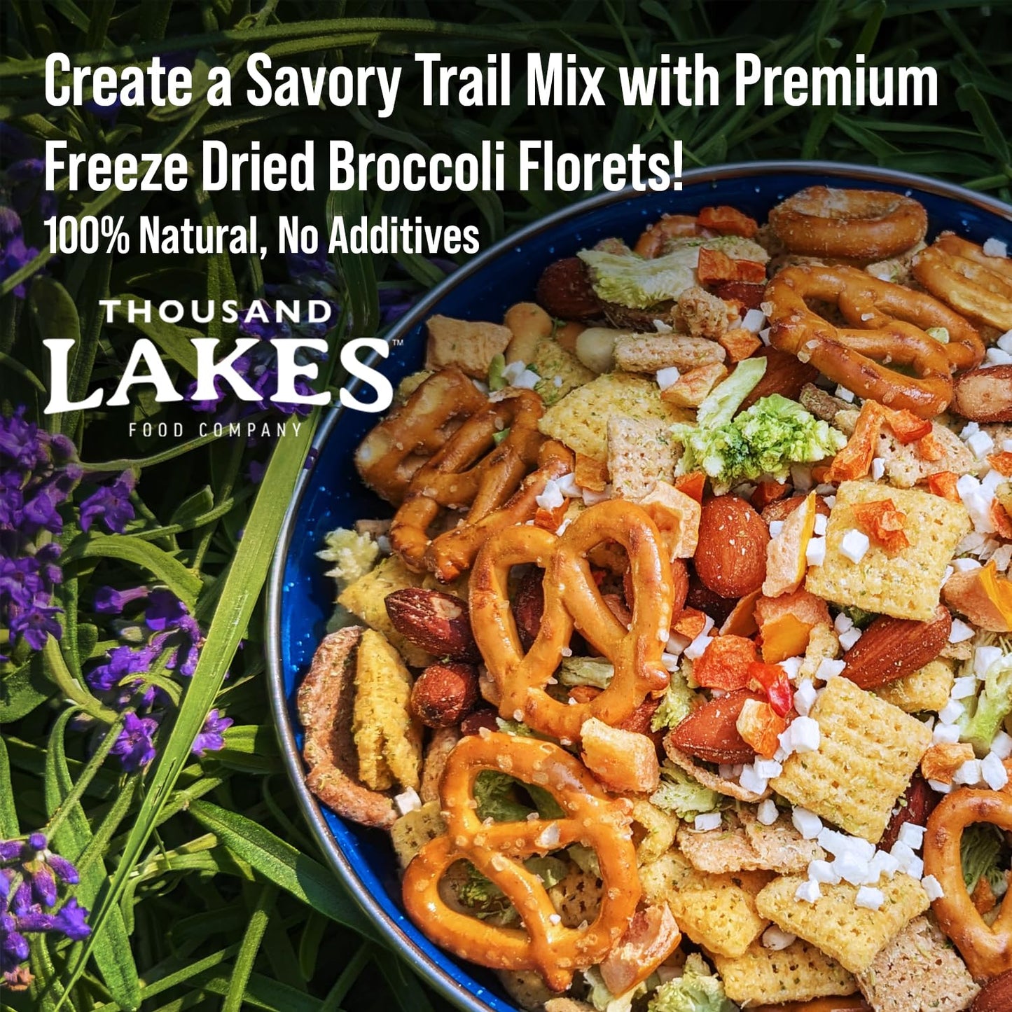 Thousand Lakes Freeze Dried Vegetables - Broccoli Florets 4-Pack 1.2 Ounces (4.8 Ounces Total) | 100% Florets - No Stems | No Sa