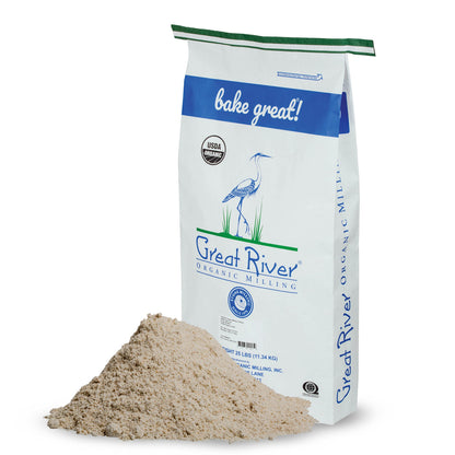 Great River Organic Milling Organic Dark Rye Flour | Whole Grain, Non-GMO, Kosher, Unbromated | Earthy Flavor for Rye Bread, Sou