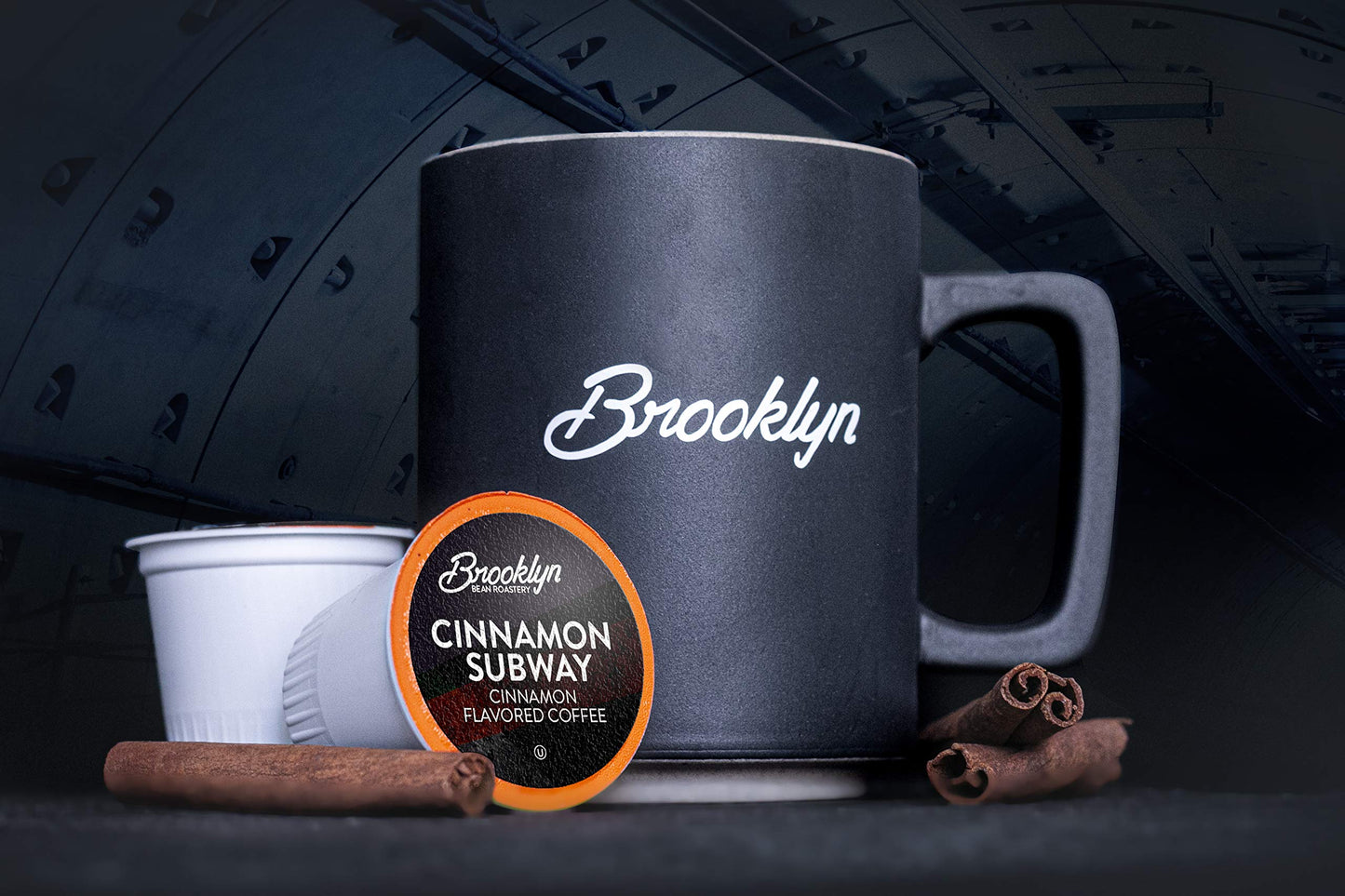 Brooklyn Beans Cinnamon Subway Gourmet Coffee Pods, 40 Count, Compatible with Keurig K Cup malt-inspired, Spicy Cinnamon Flavor