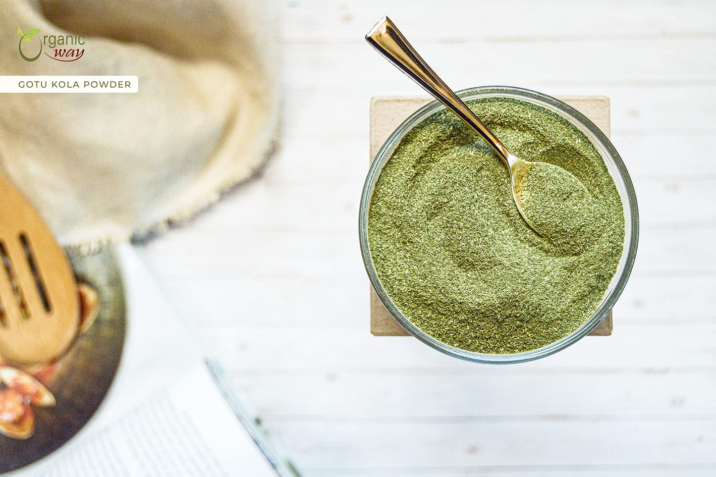 Organic Way Gotu Kola Powder (Centella asiatica) - Kosher & USDA Certified | Vegan, Non-GMO & Gluten Free | Tested for Heavy Met