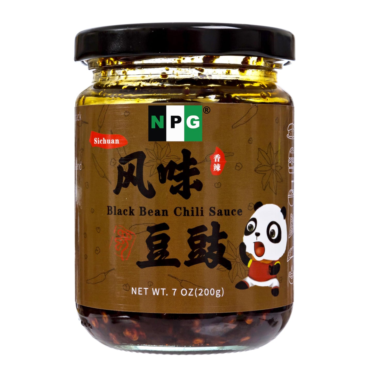 Npg Authentic Sichuan Black Bean Chili Sauce 7 Oz, Medium Heat, Tangy, And Fermented, Ready To Use Hot Sauce For Topping, Dippin