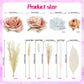 HAVAGDTM 22 PCS Boho Cake Topper Set - Vintage Artificial Rose Flowers & Dried Pampas Grass - Pink White Apricot for Weddings & Parties
