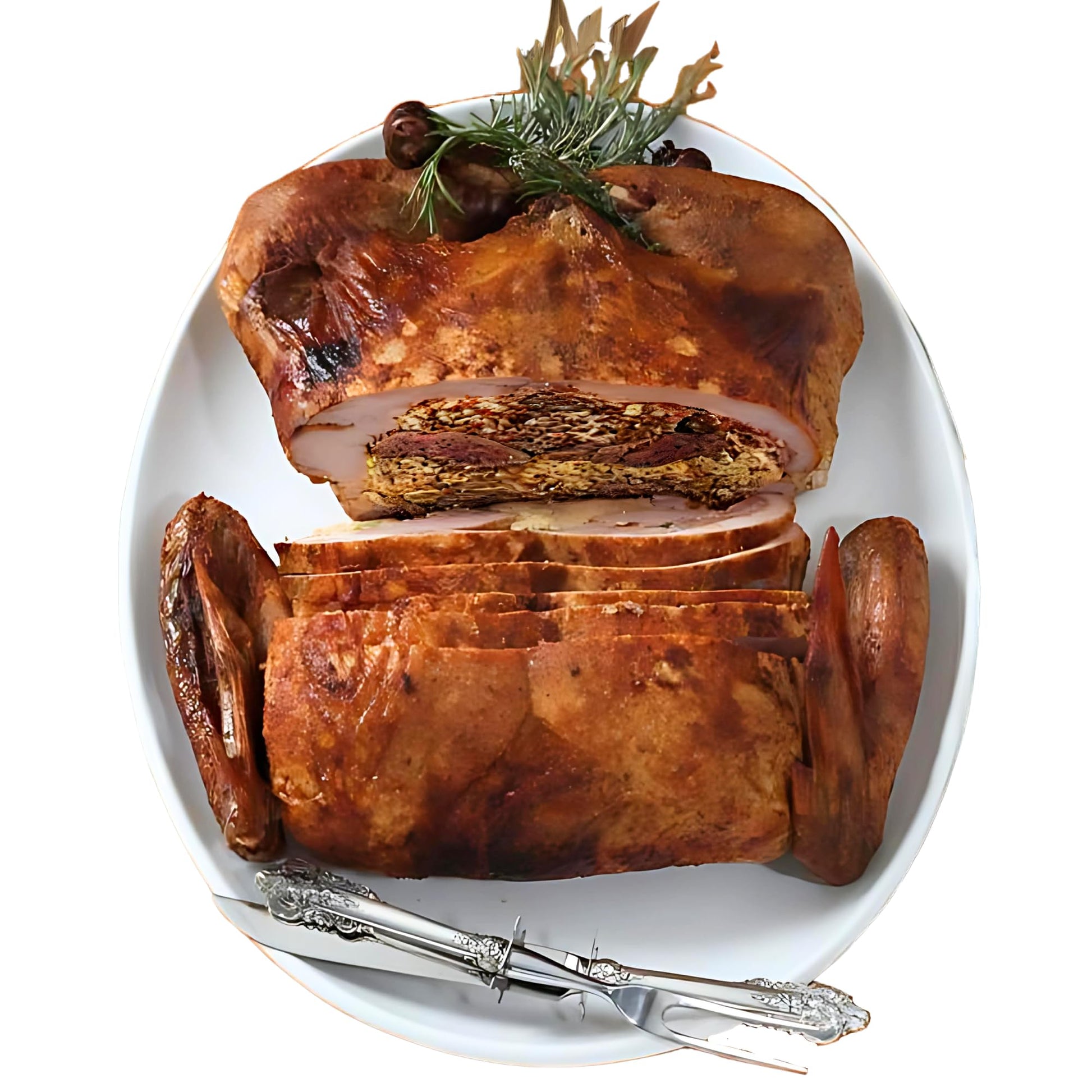 Creole Food Turducken (Chicken Sausage Stuffing, 10lb) - Gourmet Stuffed Poultry Delight - Pre-Seasoned and Ready for Cooking to