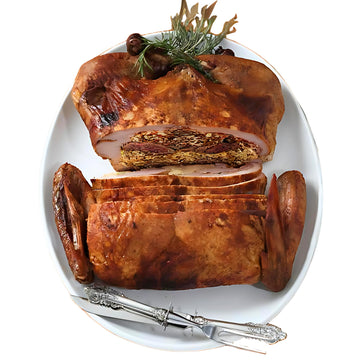 Creole Food Turducken (Chicken Sausage Stuffing, 10lb) - Gourmet Stuffed Poultry Delight - Pre-Seasoned and Ready for Cooking to