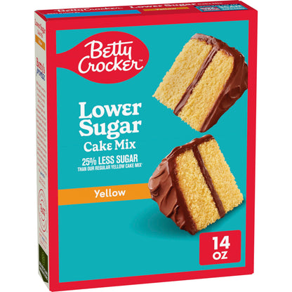 Betty Crocker Lower Sugar Yellow Cake Mix, No Artificial Sweeteners, 14 oz