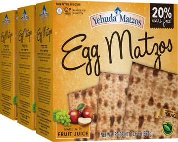 Yehuda Egg Matzo, 12.6oz (3 Pack), Kosher for Passover