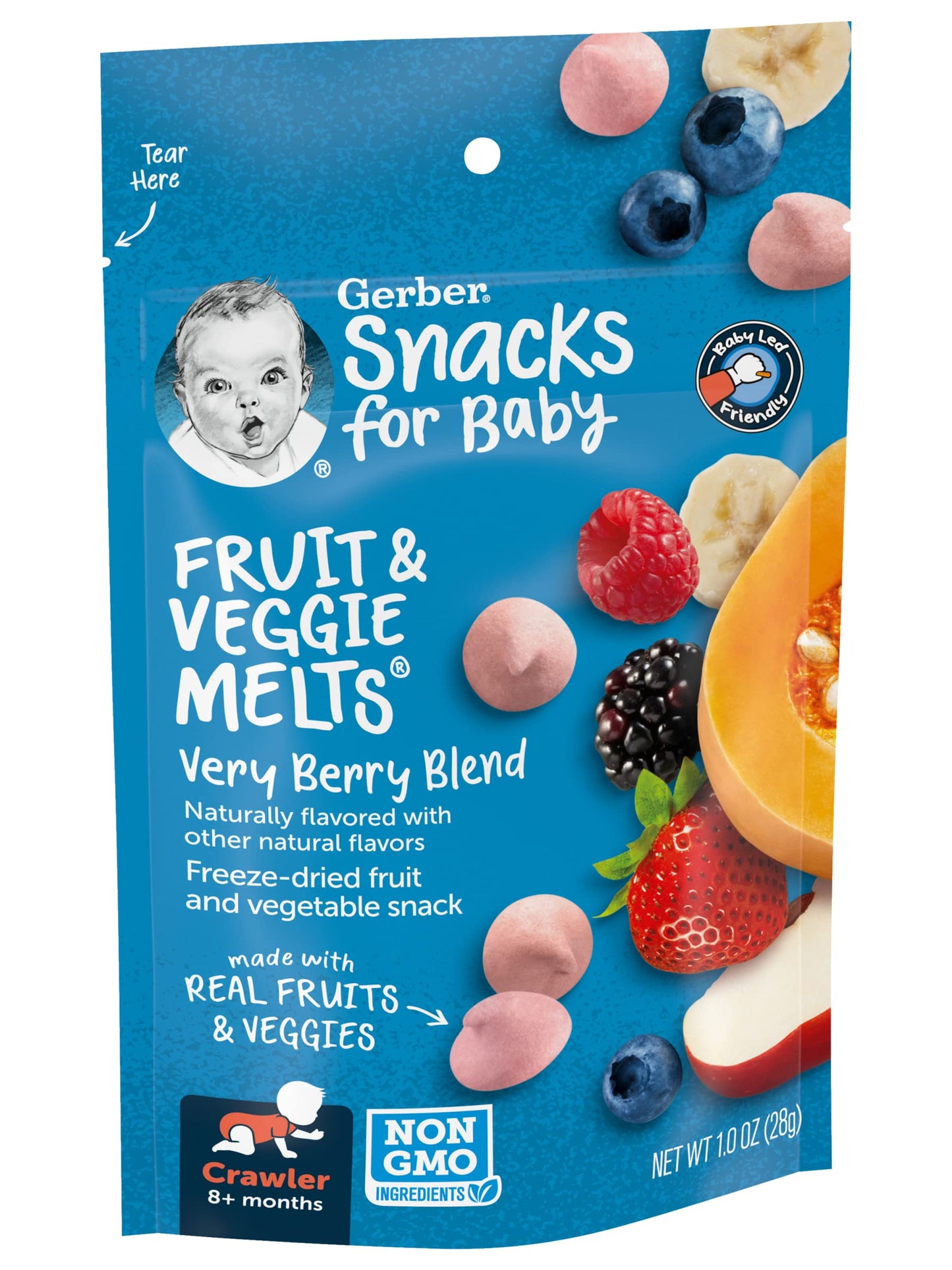 Gerber Snacks For Baby Fruit & Veggie Melts, Very Berry Blend, 1 Ounce (Pack Of 7)