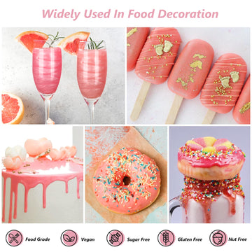 Edible Luster Dust Rose Gold10 Grams, Food Grade Cake Luster Dust Tasteless Dessert Dusting Powders For Baking Cherrysea Food Co