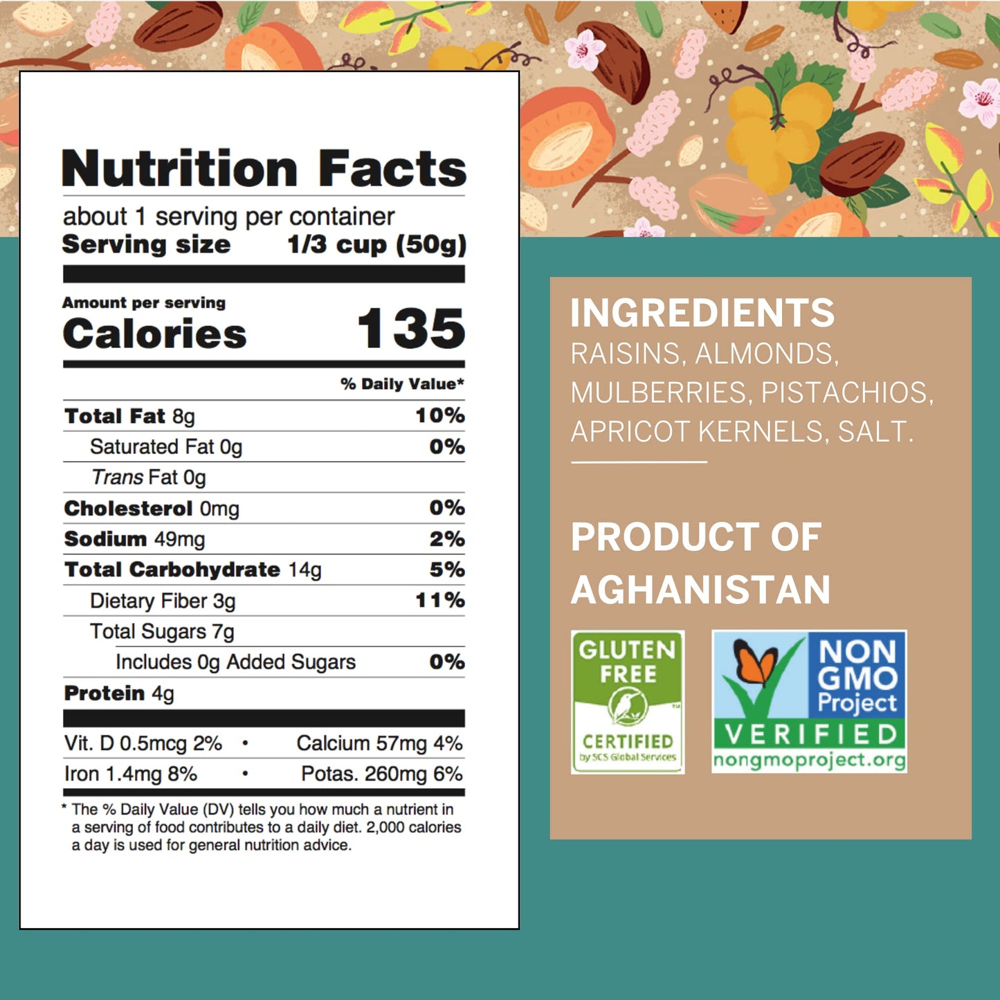 Ziba Foods Trail Mix | Non-Gmo, Vegan, Whole 30 Friendly & Paleo | Superfood Naturally High In Fiber, Iron And Immune Boosting A