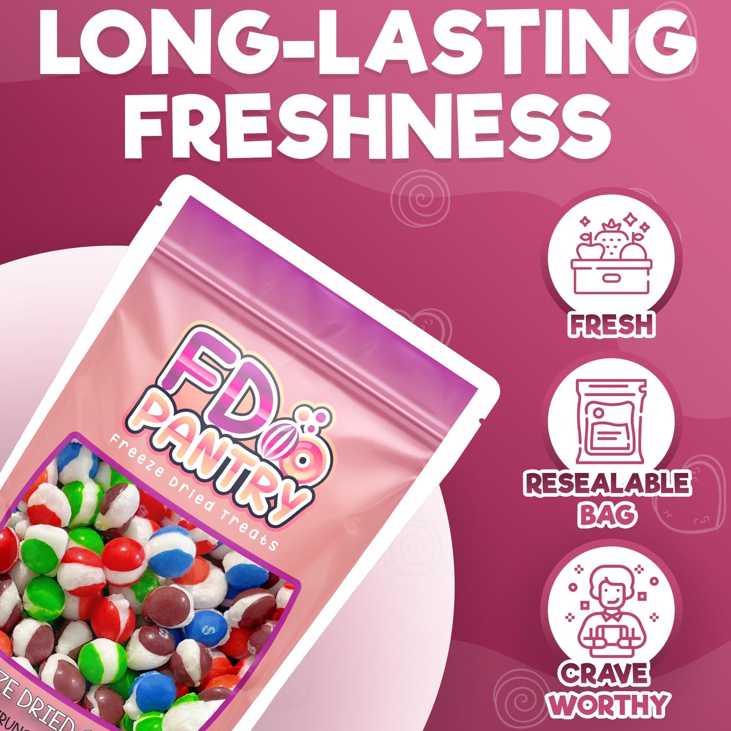 Freeze Dried Fruit Crunch Candy (Wildberry, 4 Oz) Treat Gift Bag Berry Punch, Strawberry, Melon Berry, Wild Cherry And Raspberry