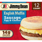 Jimmy Dean, Individually Wrapped Fully Cooked Sausage, Egg And Cheese Muffin, 5 Oz. (12 Count)