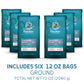 Caribou Coffee, Medium Roast Ground Coffee - Lakeshore Blend 72 Ounces (6 Bags Of 12 Ounces)