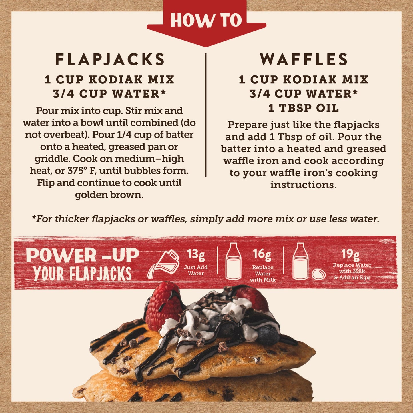 Kodiak Cakes Power Cakes Pancake & Waffle Mix, Chocolate Chip, High Protein, 18 Ounce (Pack of 6), Natural