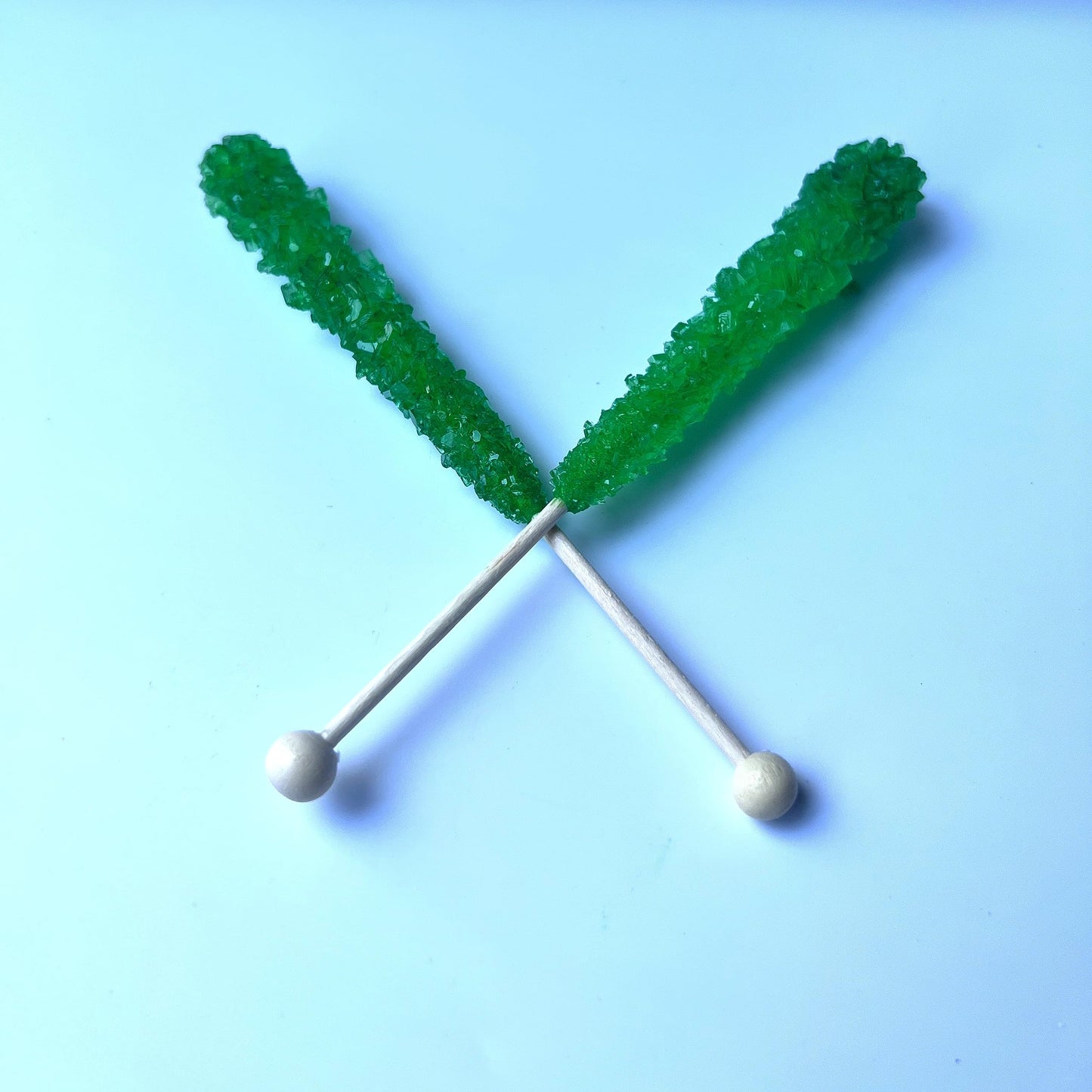 Classic Rock Candy Sticks, Sugar Rock Crystal Lollipops, Individually Wrapped (Pack Of 18, Green Apple)