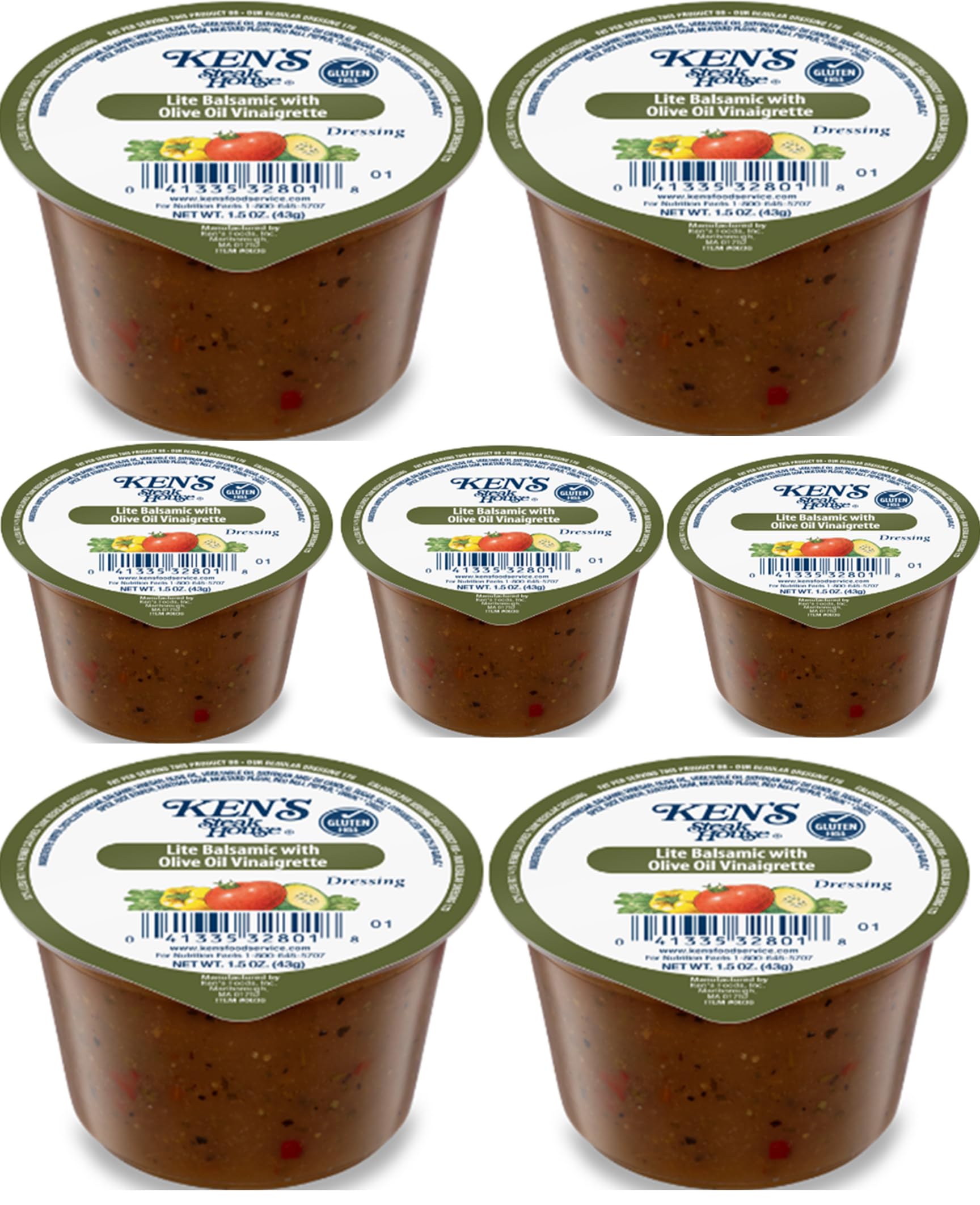30 Count | Salad Dressing Dipping Sauce Portion Cups | Single Serve Packets (Lite Balsamic With Olive Oil)