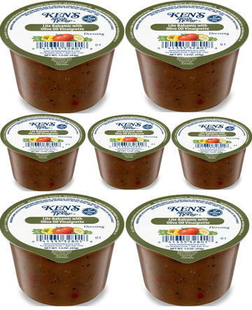 30 Count | Salad Dressing Dipping Sauce Portion Cups | Single Serve Packets (Lite Balsamic With Olive Oil)