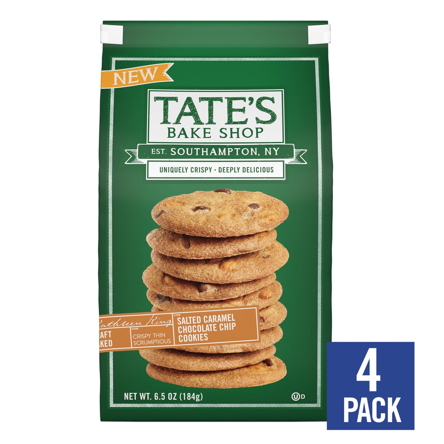 Tate'S Bake Shop Salted Caramel Chocolate Chip Cookies, Limited Edition, 4 - 7 Oz Bags
