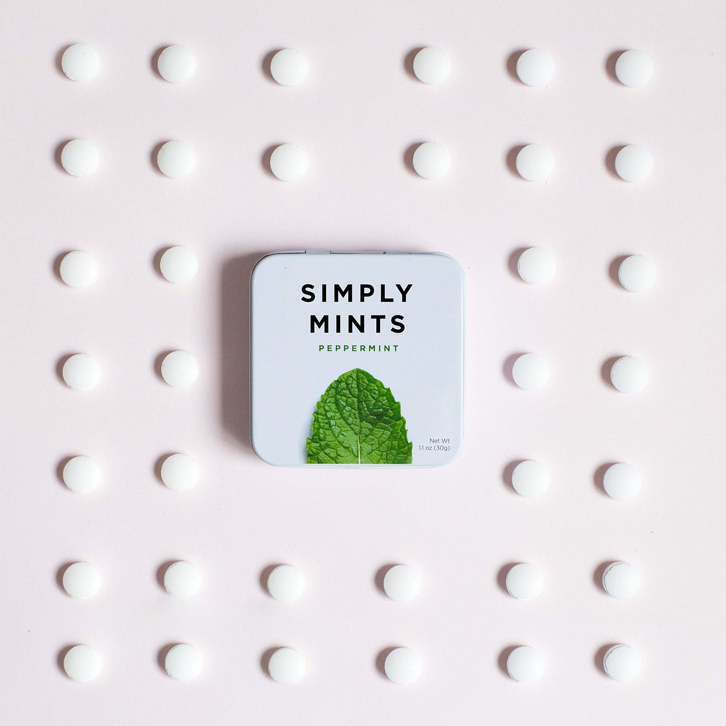 Simply Mints | Peppermint Breath Mints | Pack Of Six (180 Pieces Total) | Breath Freshening + Aspartame-Free + Vegan + Non-Gmo