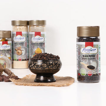 Ramaroma Natural Whole Black Pepper, Black Peppercorns, 3.5Oz (100G) Perfect Size For Grinders!