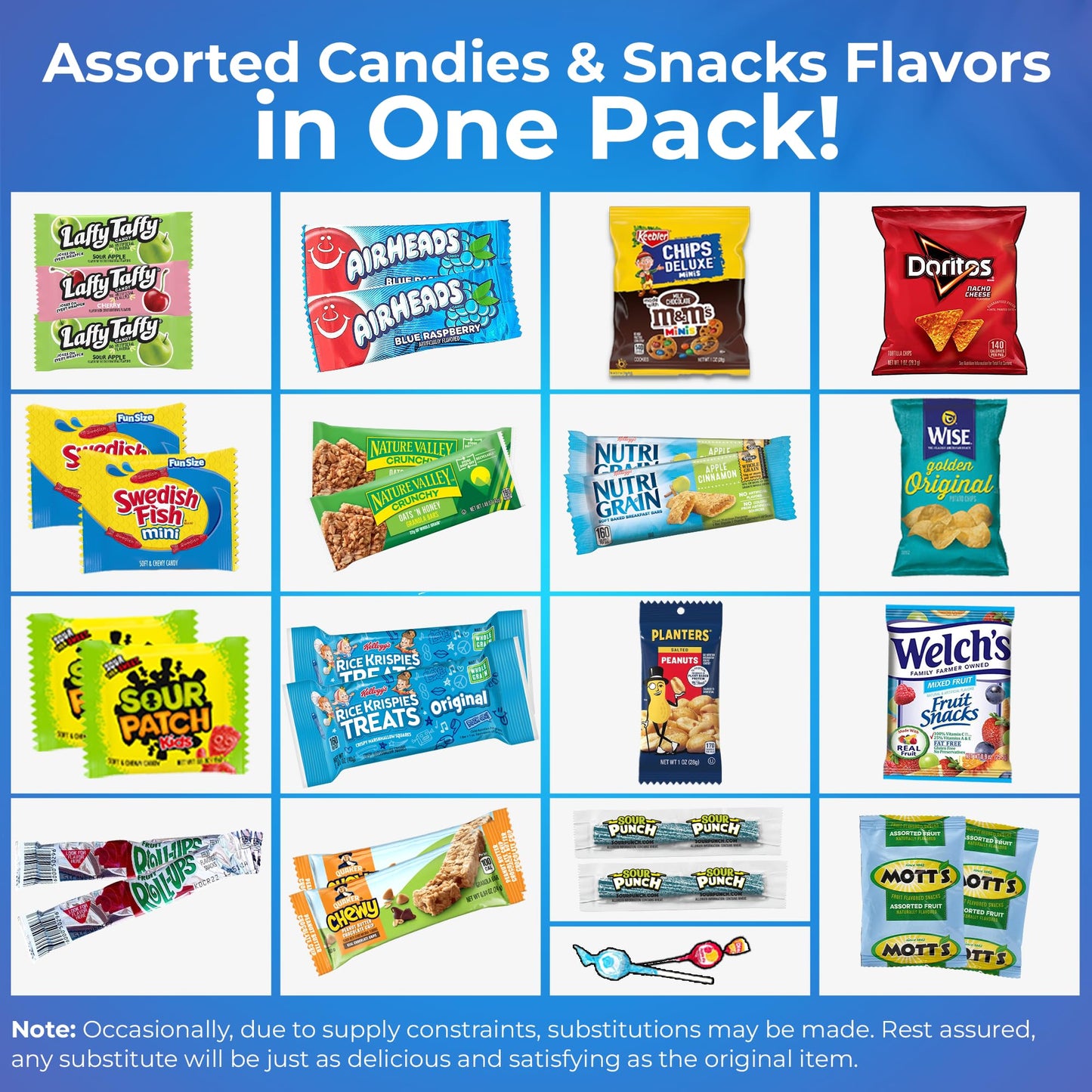 Mix Snacks Variety Pack for Adults - 42 Count Chips, Cookies & Candy Bulk Snack Box Food Gifts - Assorted Healthy Variety Care P