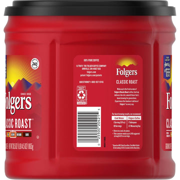 Folgers Classic Medium Roast Ground Coffee, 30.5 Ounces