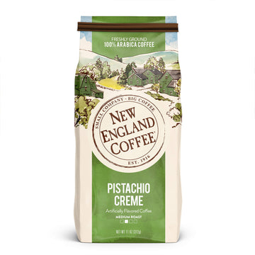 New England Coffee Pistachio Crème Medium Roast Ground Coffee, 11Oz Bag (Pack Of 1)