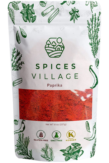 Spices Village Paprika Powder, Sweet Ground Paprika Seasoning, 8 oz, Kosher, Gluten-Free, Non-GMO, Resealable Bulk Bag