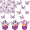 Ephlyn 48Pcs Edible Butterfly Cupcake Toppers Cute 3D Butterfly Cake Picks for Butterfly Theme Baby Shower Bridal Shower Boys Gi