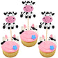 24 Pcs Cow Cupcake Toppers Farm Animal Birthday Cupcake Picks For Cow Theme Baby Shower Kids Boys Girls Birthday Party Cake Deco