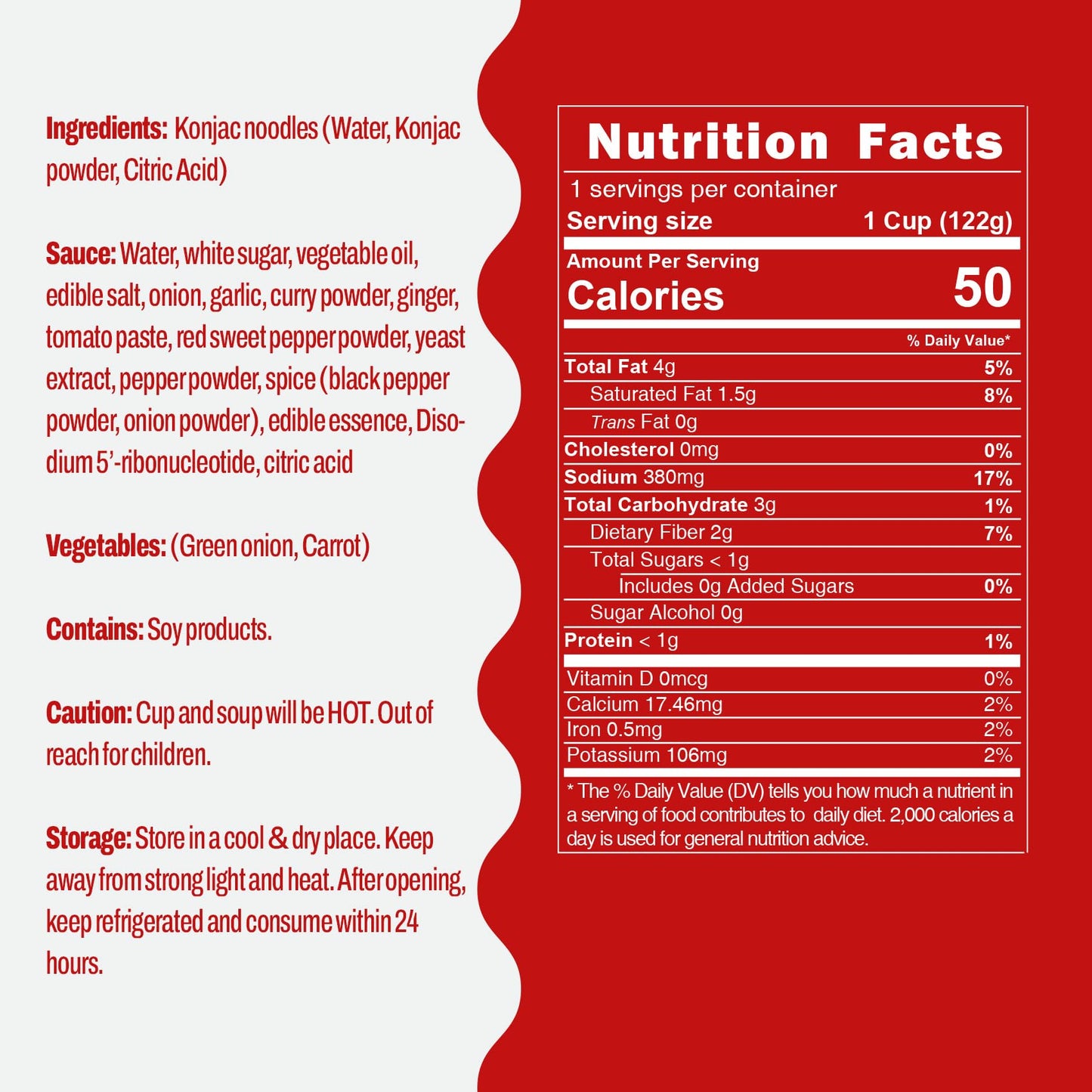 Hethstia Konjac Noodles Red Curry Cup - 6 Pack Low Carb Shirataki Angel Hair Pasta, Instant Shirataki Noodle Spicy Red Curry Bro