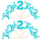 24 Pcs Two Cupcake Toppers Glitter 2Nd Birthday Cupcake Picks Number 2 Cupcake Decorations For Baby Shower Kids Second Birthday