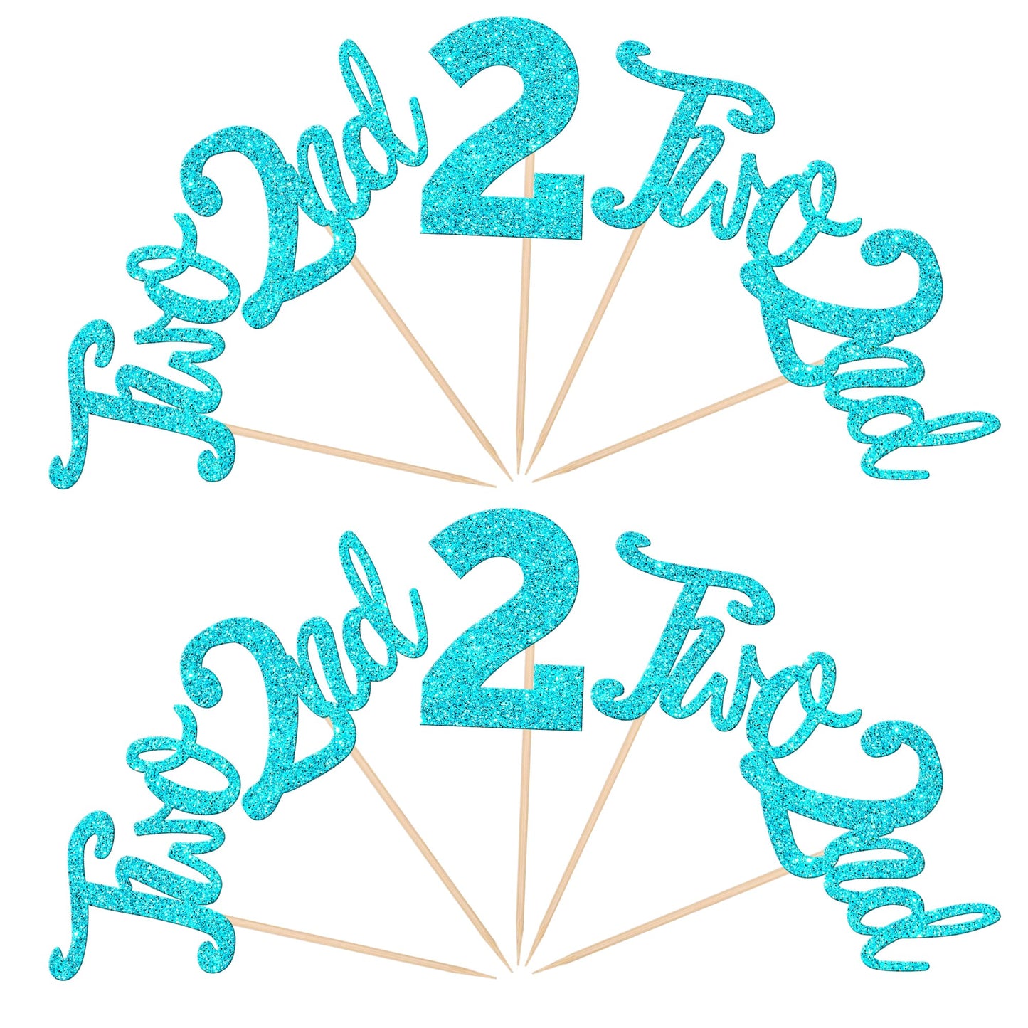 24 Pcs Two Cupcake Toppers Glitter 2Nd Birthday Cupcake Picks Number 2 Cupcake Decorations For Baby Shower Kids Second Birthday