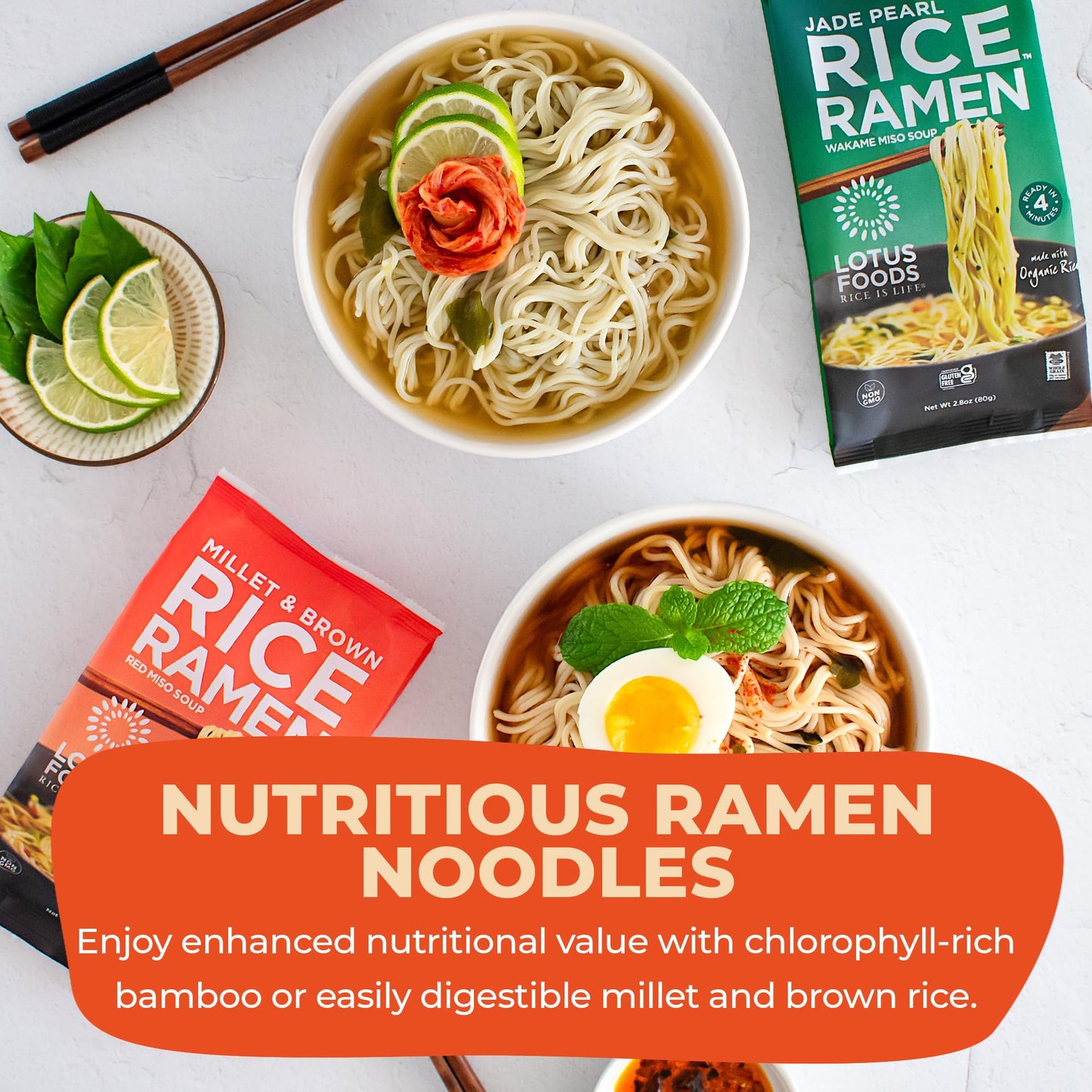 Lotus Foods Bulk Organic Rice Ramen With Miso Soup Variety Bundle - Jade Pearl, Millet & Brown Rice, Gluten Free Rice Ramen, Who