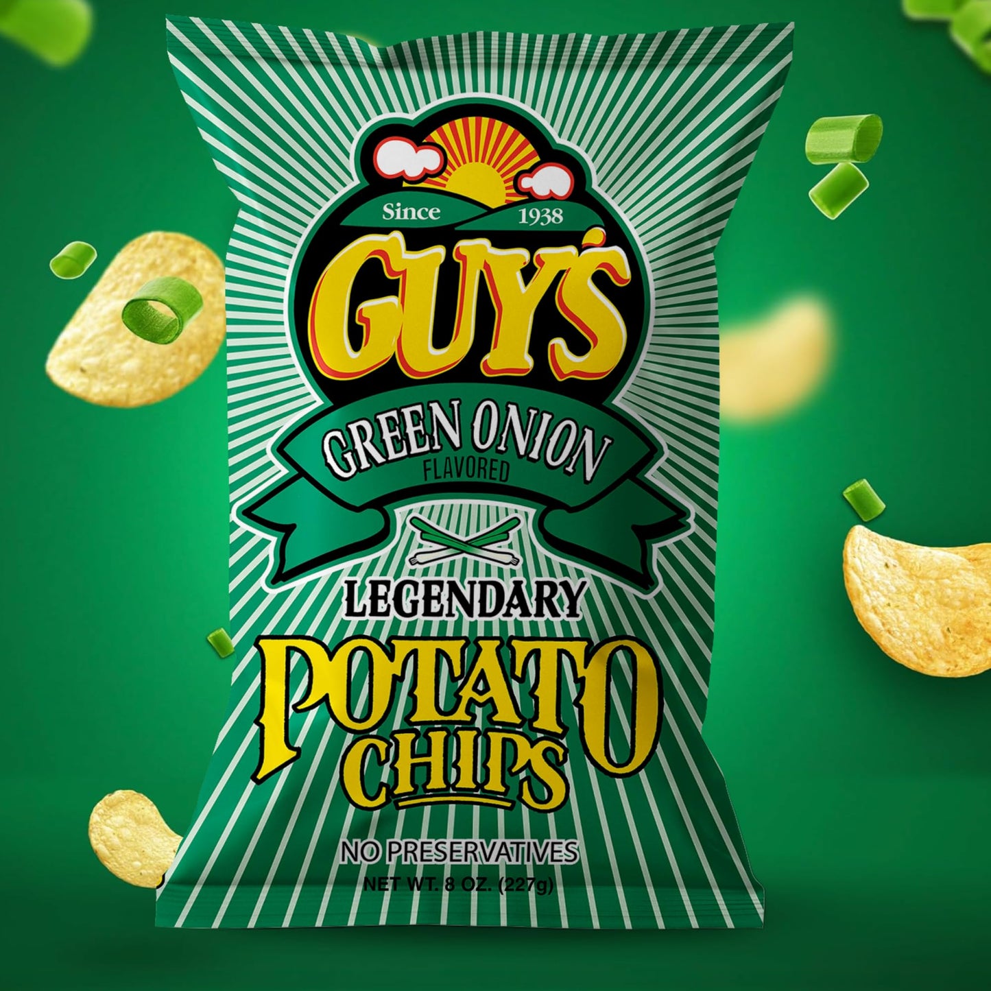 Guys Green Onion Potato Chips - A Super Flavorful Green Onion Chip Wlegendary Taste - Chip And Dip In One Crunch Make Tasty Guy