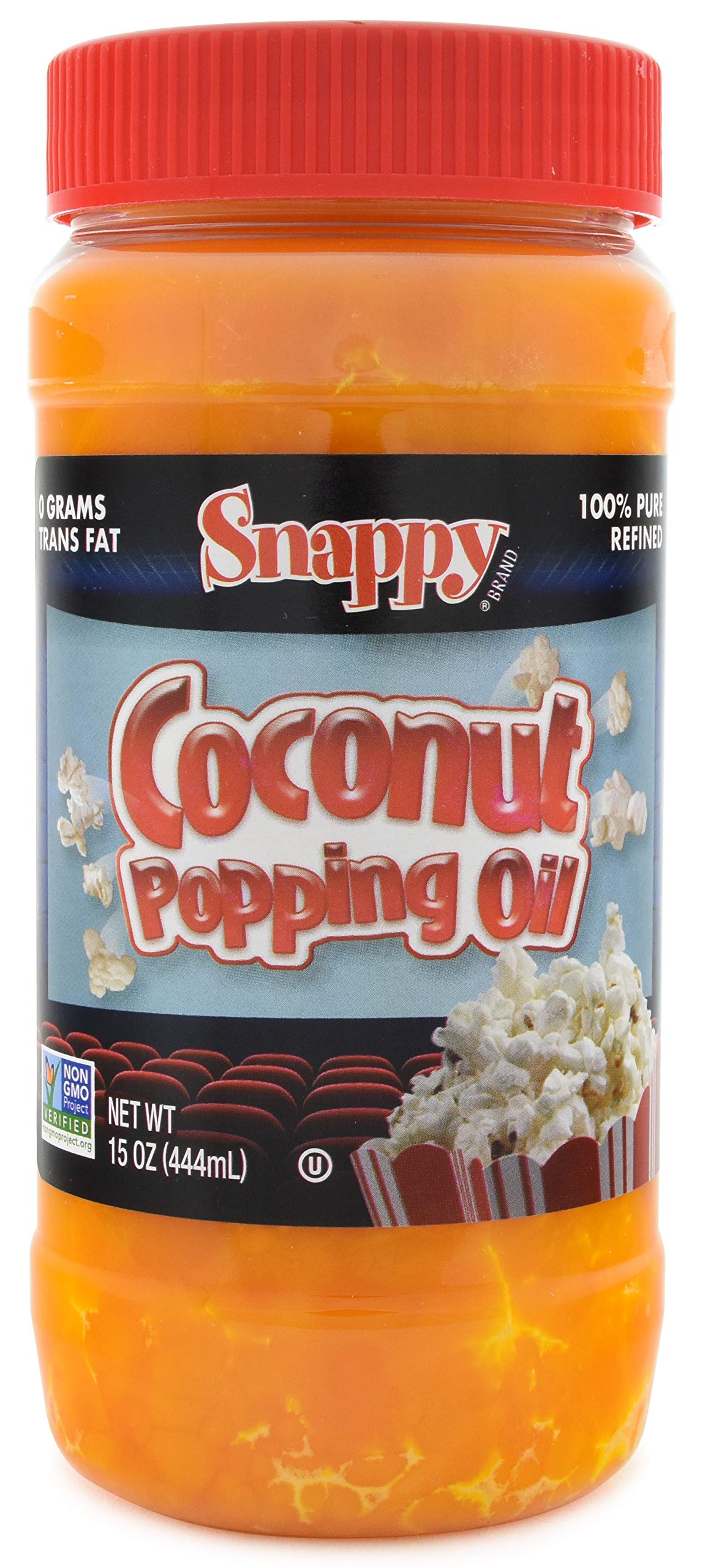 SNAPPY Coconut Popping Oil - Pure Colored, 15 Ounce, Pack of 1