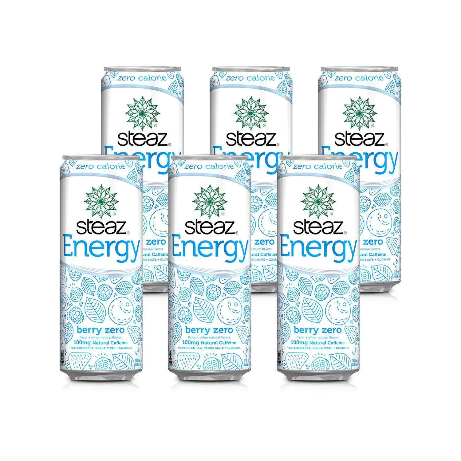 Steaz Organic Zero Calorie Energy Fuel Drink, Berry, 12 Oz (Pack Of 12)
