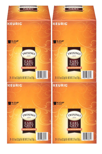 Twinings Decaf Earl Grey Tea Keurig K-Cups, 96 Count