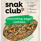 Snak Club Everything Bagel Cashews, Roasted and Seasoned Cashew Nuts Snack, 4 oz Resealable Bag (Pack of 6)