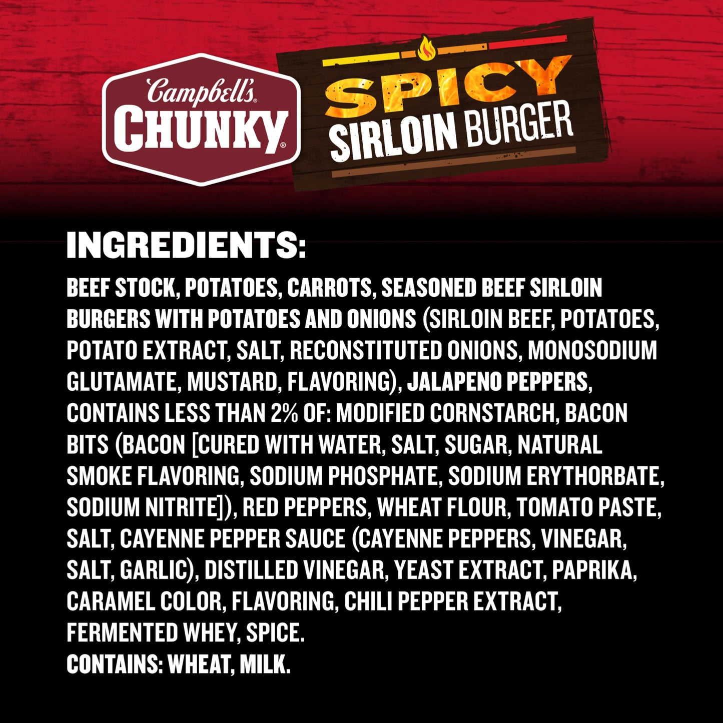 Campbells Chunky Soup, Spicy Sirloin Burger Soup, 18.8 oz Can