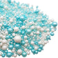 SE Si&Moos White and Light Blue Pearl Sprinkles for Cake Decorating Edible Cake Cookie Pearls Cupcake Decorations Baby Blue and White Sprinkles for Cake  Cupcake  Cookies Party Holiday Christmas Supplies 3.5 OZ